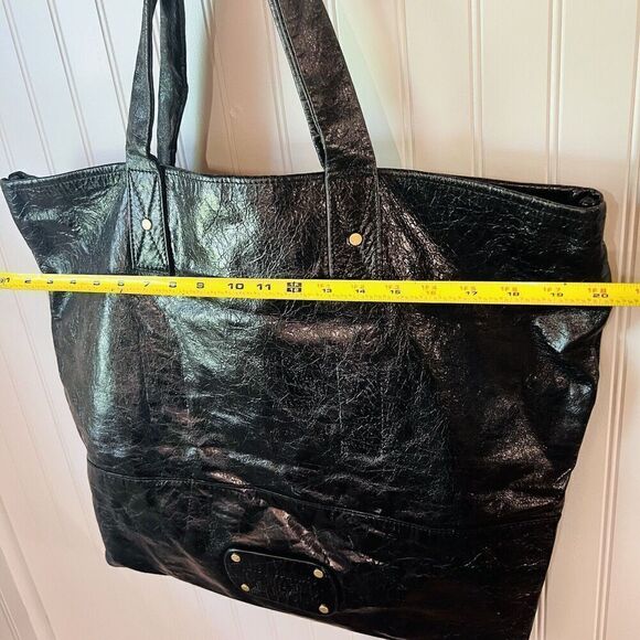 RARE Juicy Couture Leather Tote Bag Nice Girls Who Like Stuff Vtg Y2K Black EUC - Picture 9 of 11